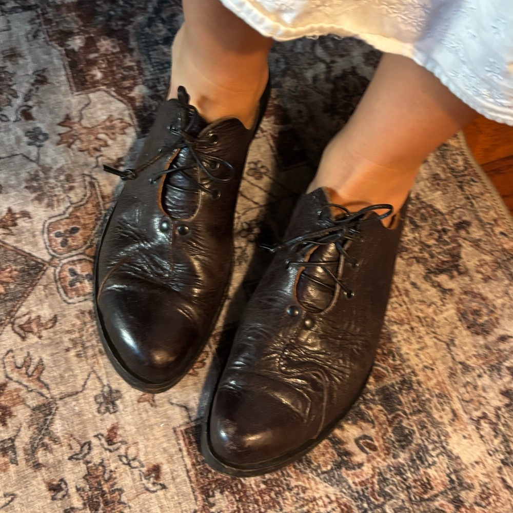 CYDWOQ Genuine Leather Laced Dark Brown Women's Loafers size S Handmade in USA - Picture 2 of 12